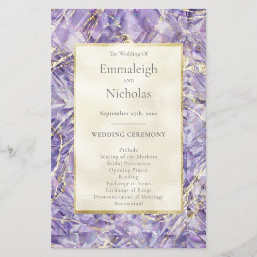 Paarse Spinel Amethist Edelsteen Trouwprogramma's (Voorkant)