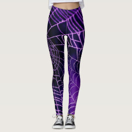 Paarse spinnenweb Leggings