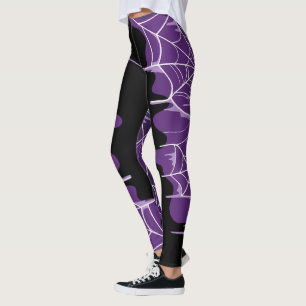 Paarse spinnewebwaas leggings
