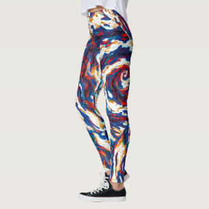 Paarse spiraalmelkweg leggings