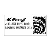 Paarse spiraalmelkweg 	rubberstempel (Afrduk)