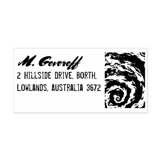 Paarse spiraalmelkweg 	rubberstempel (Afrduk)