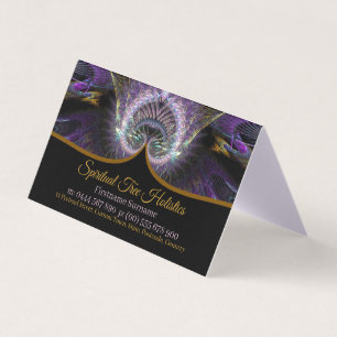 Paarse Spirituele boom Holistic Fractal Art Folded Visitekaartjes