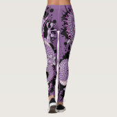 Paarse Splash Tattoo Dragon op Paarse Leggings (Achterkant)