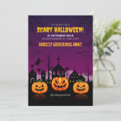 Paarse spookachtige Halloween Poster Kaart (Staand voorkant)