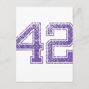 Paarse sportJerzee-nummer 42.png Briefkaart