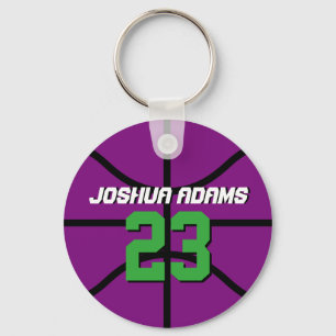 Paarse sportteam Athletes Basketball Sleutelhanger
