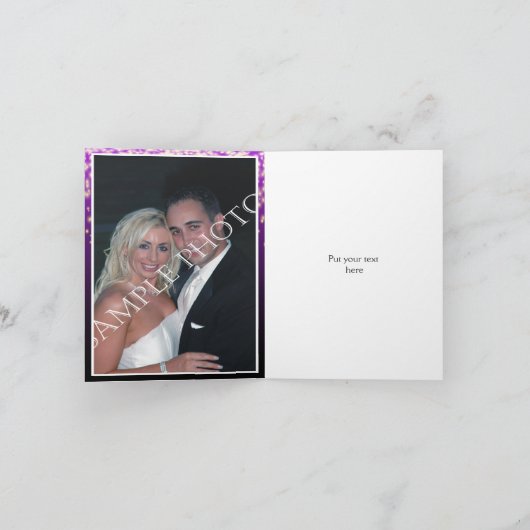 Paarse sprankelende lichten bruiloft Dank U Bedankkaart (Binnen)