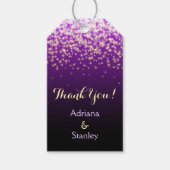 Paarse sprankelende lichten bruiloft Dank U Cadeaulabel (Voorkant)