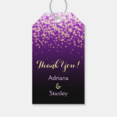 Paarse sprankelende lichten bruiloft Dank U Cadeaulabel (Achterkant)