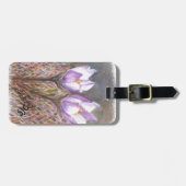 PAARSE SPRINGCROCUSSEN GEPERSONALISEERD BAGAGELABE BAGAGELABEL (Voorkant horizontaal)