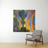 Paarse springplank Pond bij zonsopgang Wandkleed (In Situ (horizontaal))