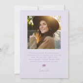 Paarse Squiggly Wavy Lijst Afstuderen Dank u Aankondiging (Achterkant)