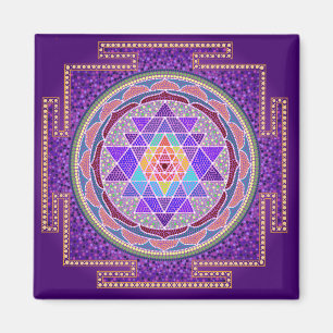 Paarse Sri Yantra magneet
