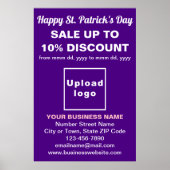 Paarse St. Patrick's Day Business Sale Poster (Voorkant)
