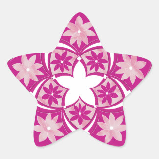 Paarse Star Decoratieve Bloemen Tegels Sticker