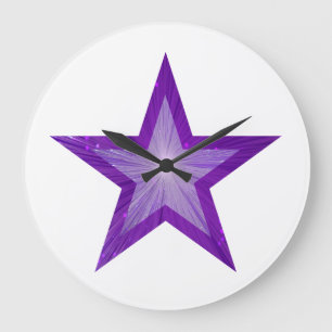 Paarse Star-klok rond wit Grote Klok
