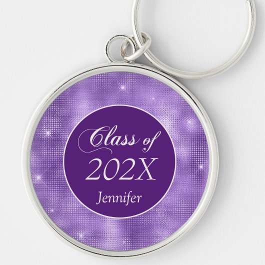 Paarse Star Shimmer Afstuderen Sleutelhanger (Voorkant)