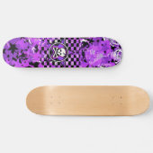 Paarse Star Skull Skateboard (Horizontaal)