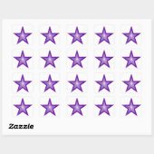 Paarse Star-sticker, wit Vierkante Sticker (Vel)