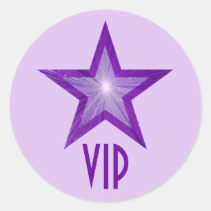 Paarse Star VIP ronde sticker bord paarse