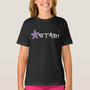 Paarse Star White STAR! T-shirt van meisje zwart
