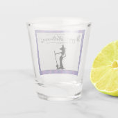 Paarse Starburst Heks Halloween Shot Glas (Achterkant)