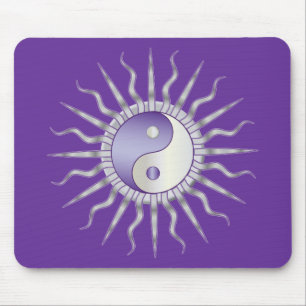 Paarse Starburst Yin Yang Muismat