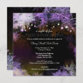 Paarse Starry Forest Charity fondsenwerving Kaart (Voorkant / Achterkant)