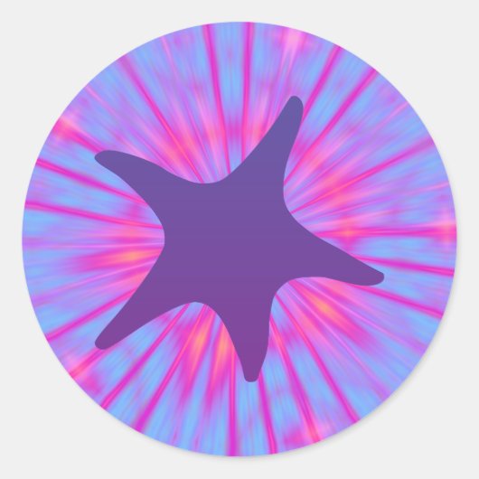 Paarse Starvis Ronde Sticker (Voorkant)