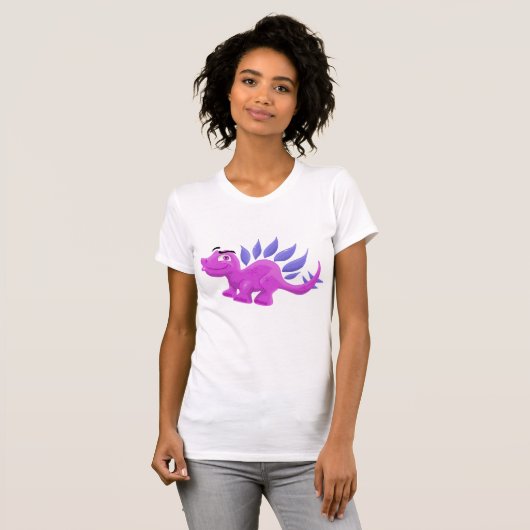 Paarse Stegosaurus T-shirt (Voorkant volledig)