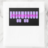 Paarse stembanden rechthoekige sticker (Tas)