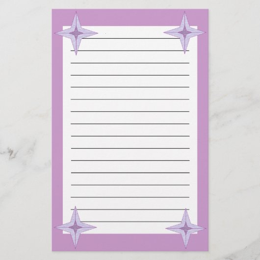 Paarse ster briefpapier (Voorkant)