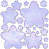 Paarse ster sticker met pastelkleuren (Voorkant)