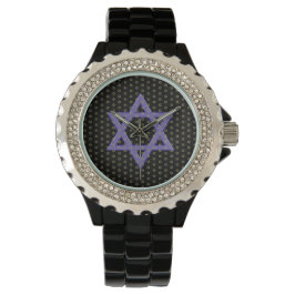 Paarse ster van David Seamless Horloge