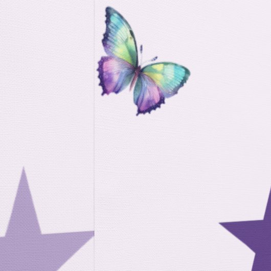 Paarse Ster & Vlinder Siertuin Behang (Zoom)