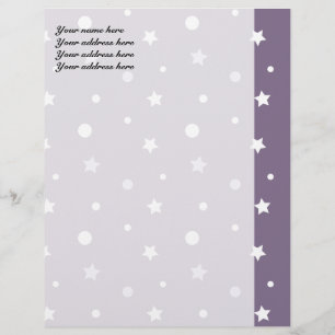 Paarse sterren briefhoofd ontwerp