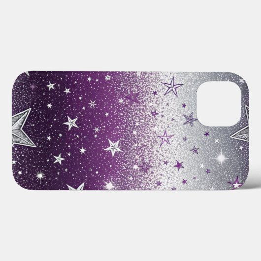 Paarse sterren Case-Mate iPhone case (Achterkant (horizontaal))