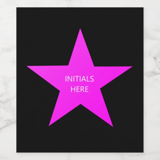 Paarse Sterren DIY Wijn Etiket (Enkel label)