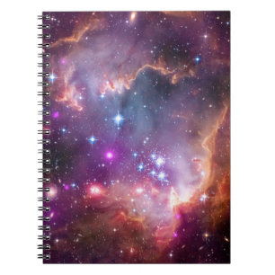 Paarse sterren Galaxy Space Astronomie Notitieboek