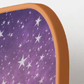 Paarse sterren Glitter Lines Eigen naam Monogram Pickleball Paddle (Links Detail)