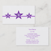 Paarse sterren visitekaartje wit (Voorkant / Achterkant)