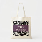 Paarse sterren Zebra Print Sweet 16 tas (Voorkant)