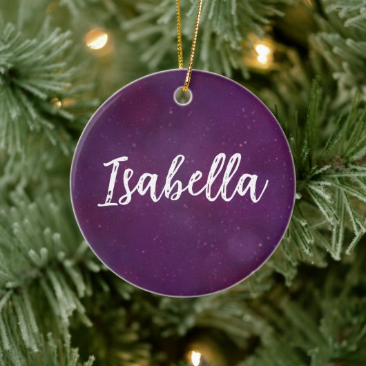 Paarse sterrenhemel keramisch ornament (Boom)