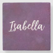 Paarse sterrenhemel stenen onderzetter (Voorkant)