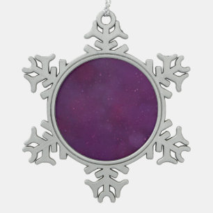 Paarse sterrenhemel tin sneeuwvlok ornament