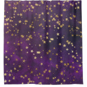 Paarse Sterrennacht Douchegordijn (Voorkant)