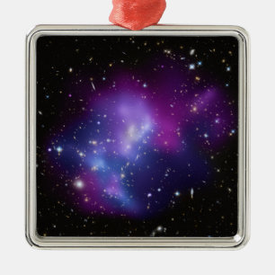 Paarse sterrenstelsel cluster ruimte afbeelding metalen ornament