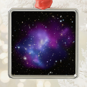 Paarse sterrenstelsel cluster ruimte afbeelding metalen ornament