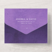 Paarse sterrenstelsel in het universum all in one uitnodiging (Achterkant)